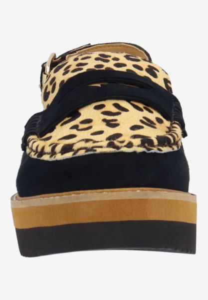 L'amour Des Pieds NEW ARRIVALS Zuree BLACK/BROWN SUEDE/HAIR-ON