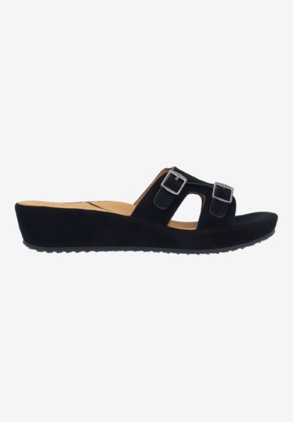L'amour Des Pieds SANDALS AND SLIDES Careena BLACK KIDSUEDE