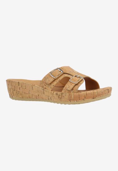 l'amour des pieds SANDALS AND SLIDES Careena NATURAL/GOLD CORK