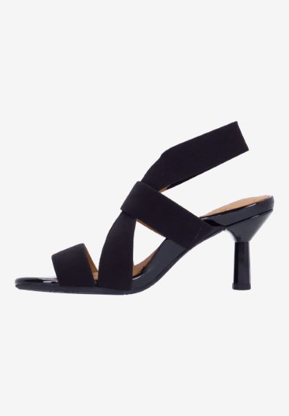 L'amour Des Pieds SANDALS AND SLIDES Lunette BLACK ELASTIC/PATENT