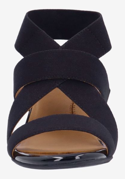 L'amour Des Pieds SANDALS AND SLIDES Lunette BLACK ELASTIC/PATENT