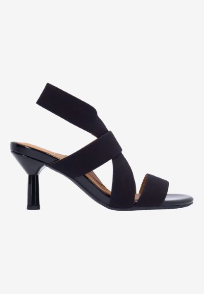 L'amour Des Pieds SANDALS AND SLIDES Lunette BLACK ELASTIC/PATENT