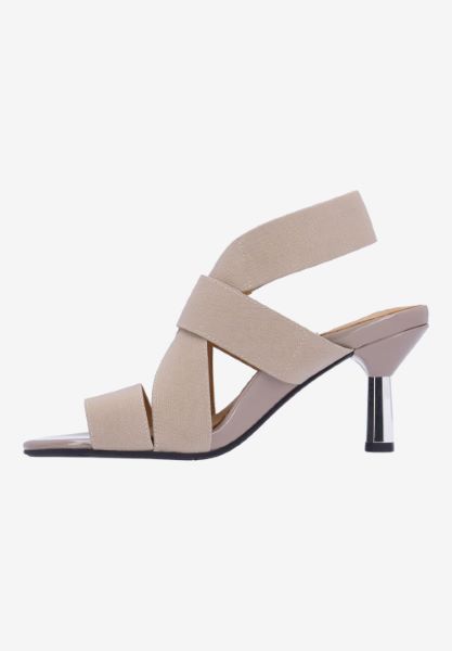 L'amour Des Pieds SANDALS AND SLIDES Lunette TAUPE ELASTIC/PATENT