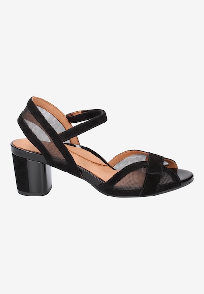 L'amour Des Pieds SANDALS AND SLIDES Mahiya BLACK KID SUEDE/MESH