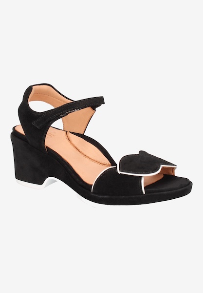 l'amour des pieds SANDALS AND SLIDES Marora BLACK/WHITE KID SUEDE