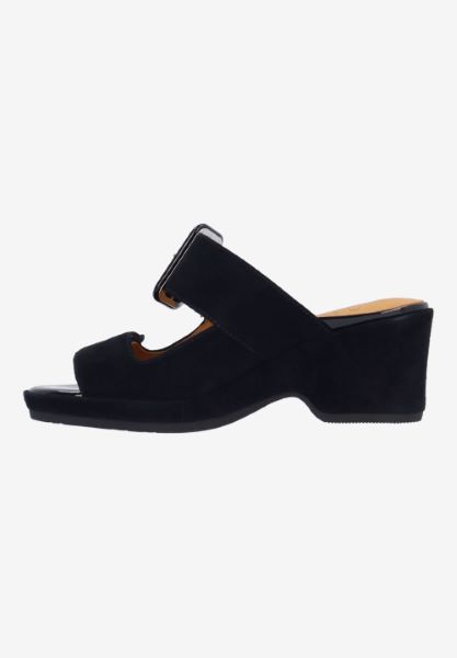L'amour Des Pieds SANDALS AND SLIDES Minetta BLACK KIDSUEDE