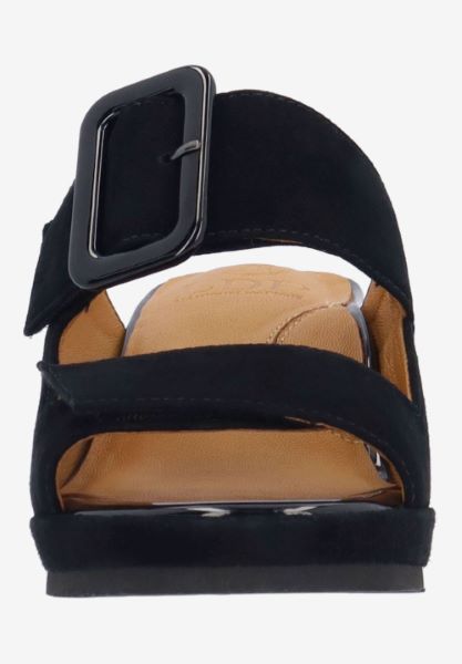 L'amour Des Pieds SANDALS AND SLIDES Minetta BLACK KIDSUEDE