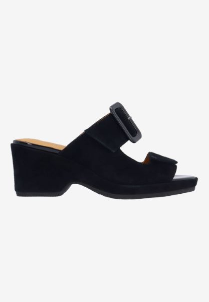 L'amour Des Pieds SANDALS AND SLIDES Minetta BLACK KIDSUEDE