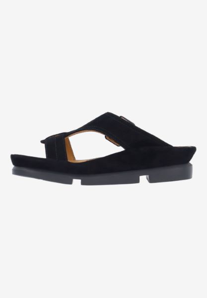 L'amour Des Pieds SANDALS AND SLIDES Verick BLACK KIDSUEDE