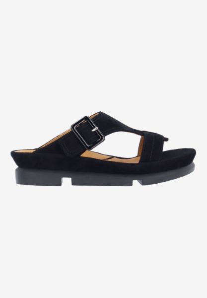 L'amour Des Pieds SANDALS AND SLIDES Verick BLACK KIDSUEDE