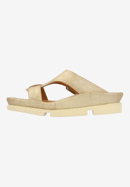 L'amour Des Pieds SANDALS AND SLIDES Verick GOLD STARDUST SUEDE