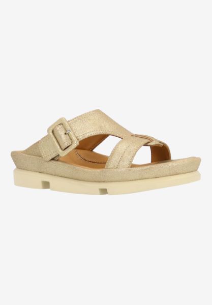 l'amour des pieds SANDALS AND SLIDES Verick GOLD STARDUST SUEDE