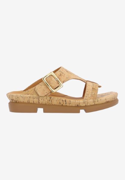 L'amour Des Pieds SANDALS AND SLIDES Verick NATURAL/GOLD CORK