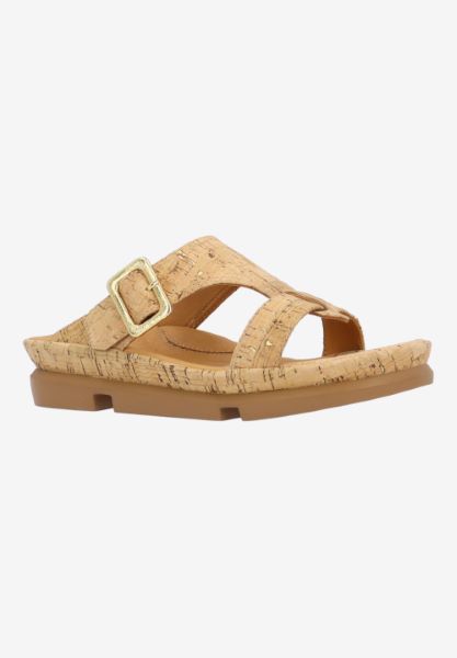 l'amour des pieds SANDALS AND SLIDES Verick NATURAL/GOLD CORK