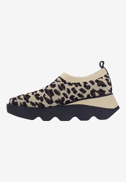 L'amour Des Pieds SNEAKERS Havanna TAN/BLACK CHEETAH STRETCH KNIT