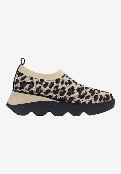 L'amour Des Pieds SNEAKERS Havanna TAN/BLACK CHEETAH STRETCH KNIT