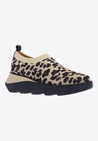 l'amour des pieds SNEAKERS Havanna TAN/BLACK CHEETAH STRETCH KNIT