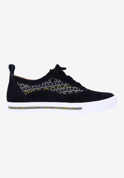 L'amour Des Pieds SNEAKERS Kishen BLACK SUEDE/MULTI STONES