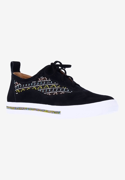 l'amour des pieds SNEAKERS Kishen BLACK SUEDE/MULTI STONES