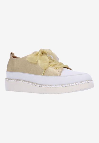 l'amour des pieds SNEAKERS Zaina GOLD STARDUST SUEDE/WHITE