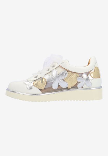 L'amour Des Pieds SNEAKERS Zeneta WHITE/SILVER/GOLD KID/MESH