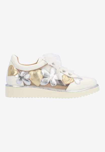 L'amour Des Pieds SNEAKERS Zeneta WHITE/SILVER/GOLD KID/MESH