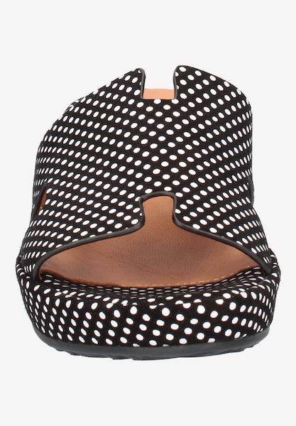 L'amour Des Pieds WEDGES AND HEELS Catiana BLACK/WHITE POLKA DOT SUEDE