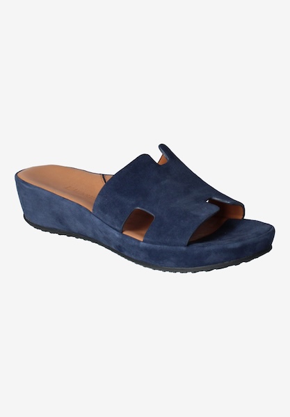 l'amour des pieds WEDGES AND HEELS Catiana Navy Kidsuede