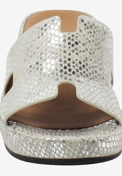 L'amour Des Pieds WEDGES AND HEELS Catiana Silver/Gold Snake Print Leather