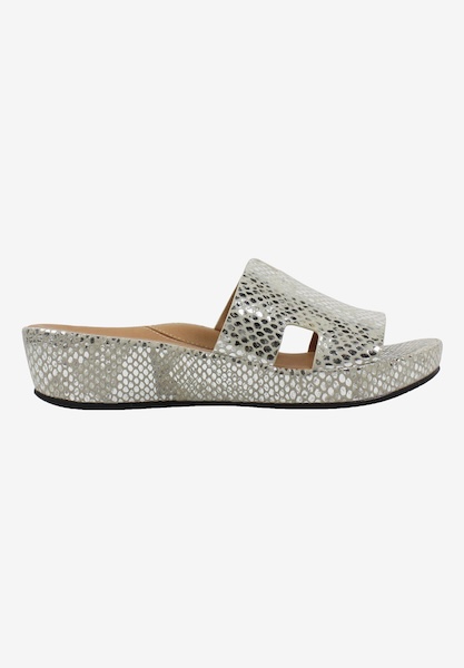 L'amour Des Pieds WEDGES AND HEELS Catiana Silver/Gold Snake Print Leather