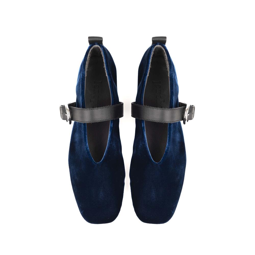 Lanapo Ballerina Con Cinturino Velvet Bluette