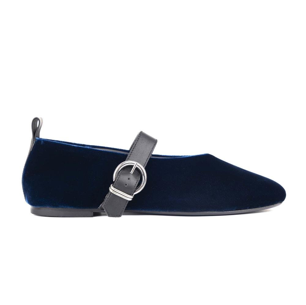 lanapo Ballerina con cinturino Velvet Bluette