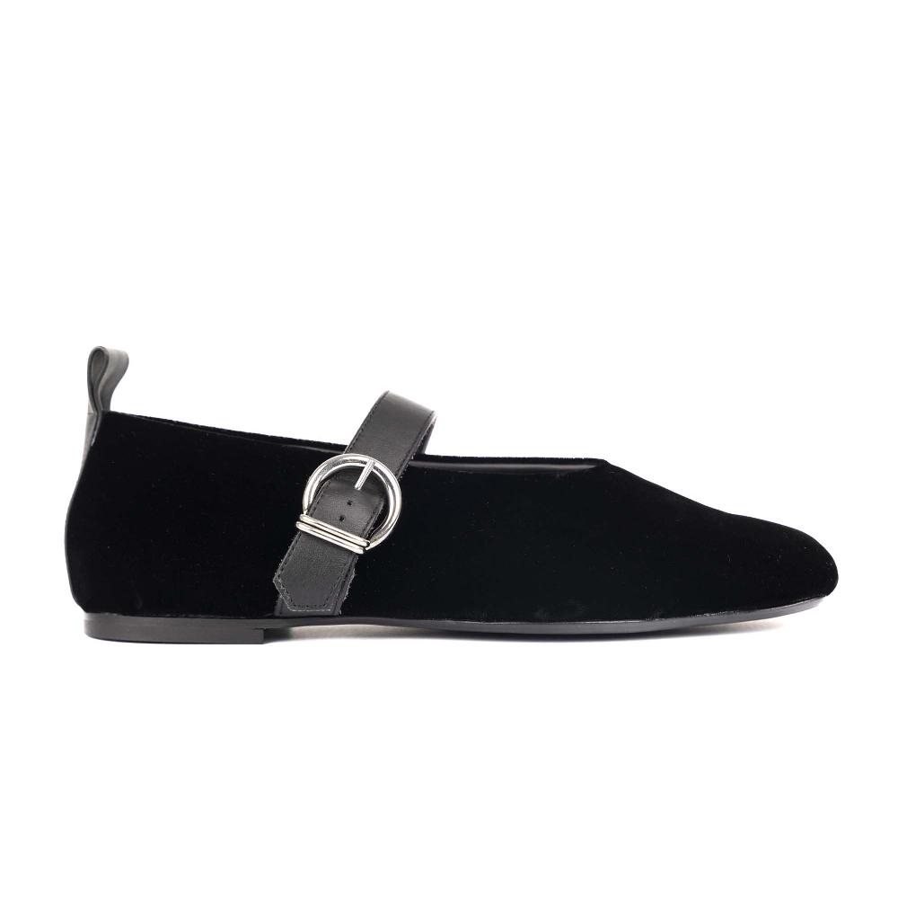 lanapo Ballerina con cinturino Velvet Nero