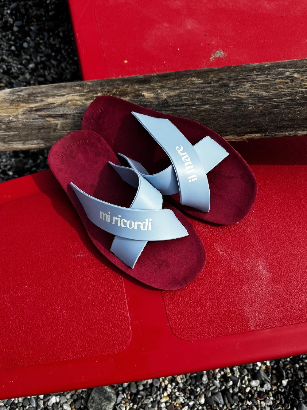 lanapo Ciabatta gomma Rossa Celeste