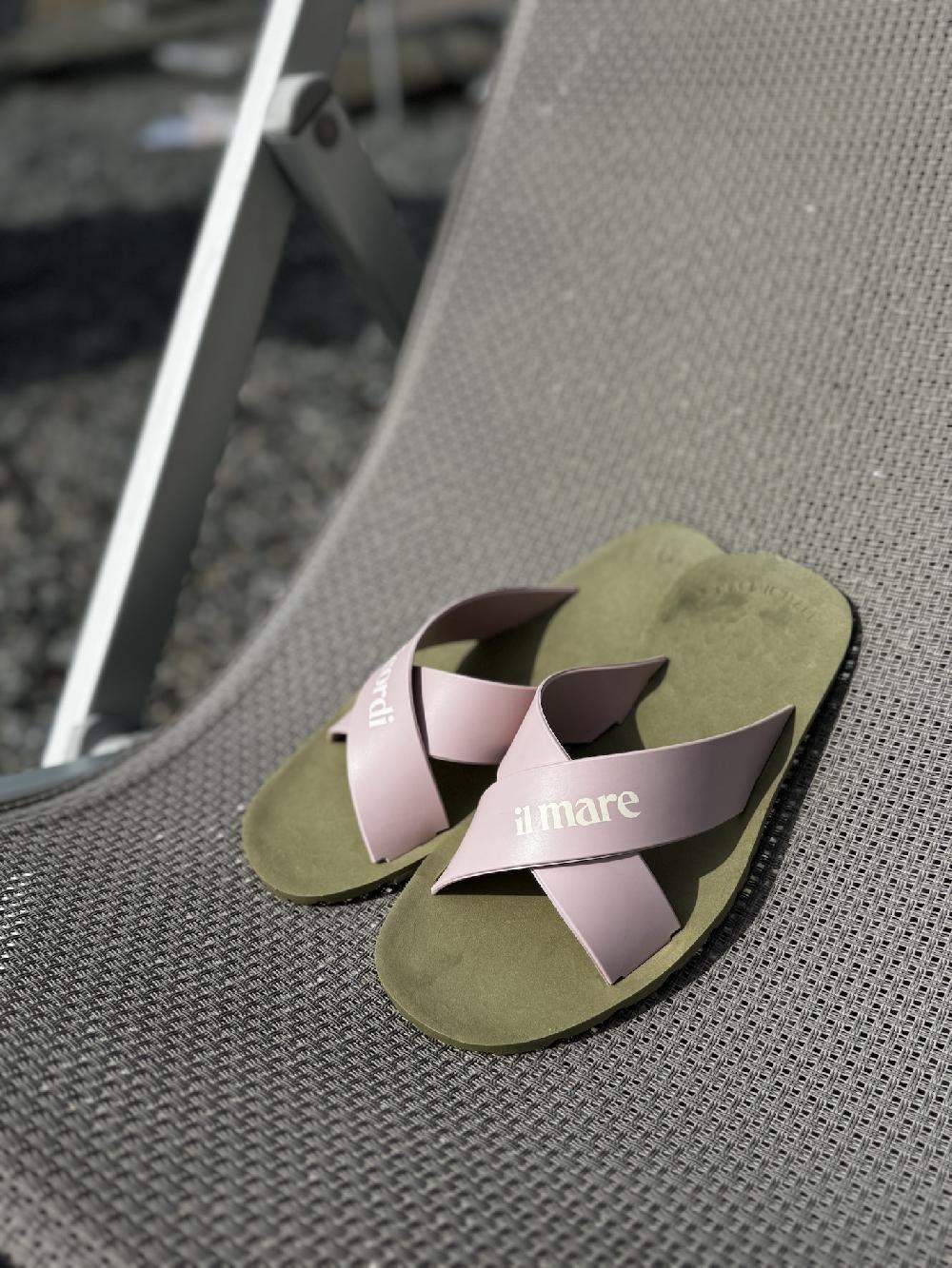 Lanapo Ciabatta Gomma Verde Rosa