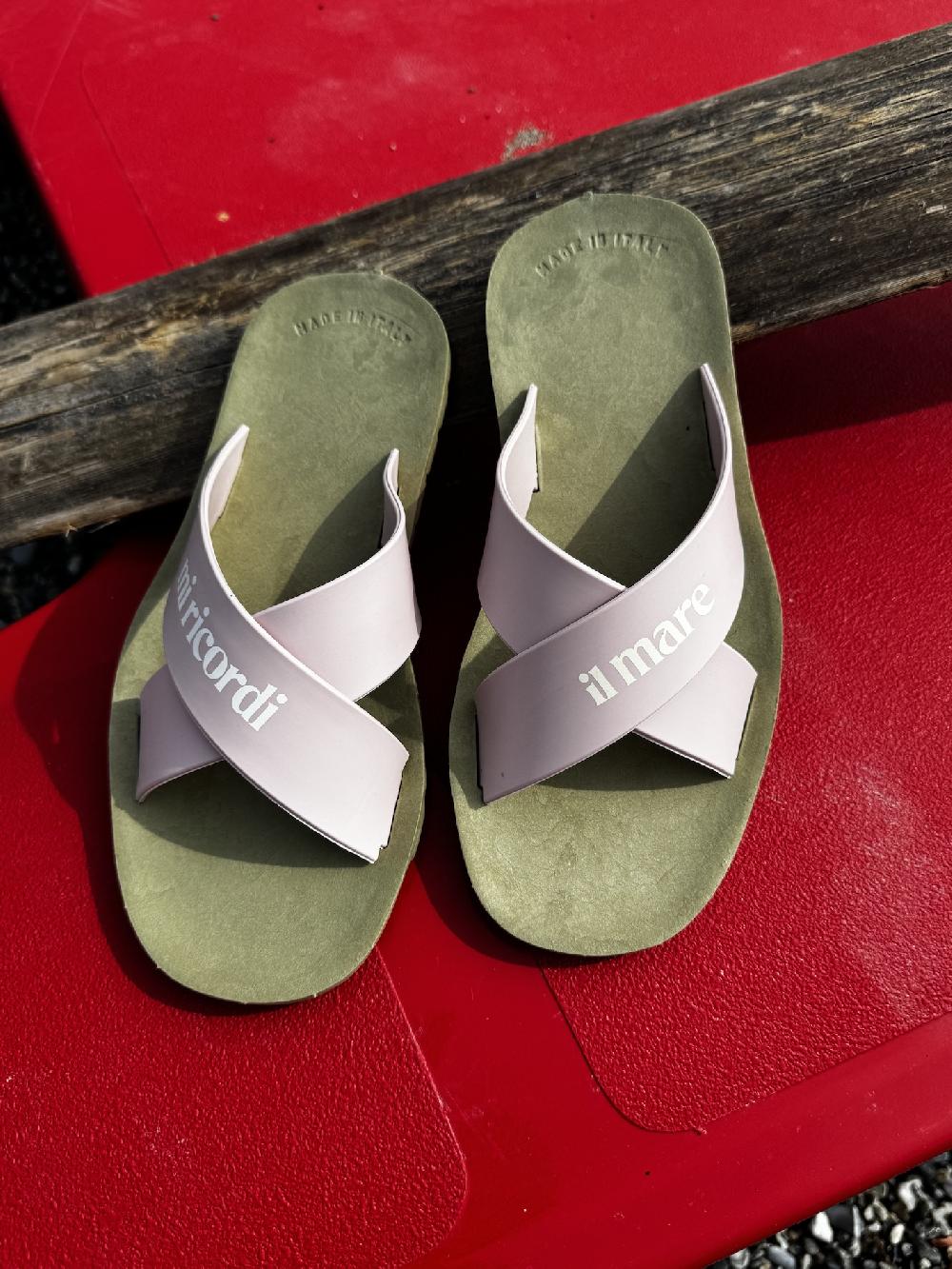 lanapo Ciabatta gomma Verde Rosa