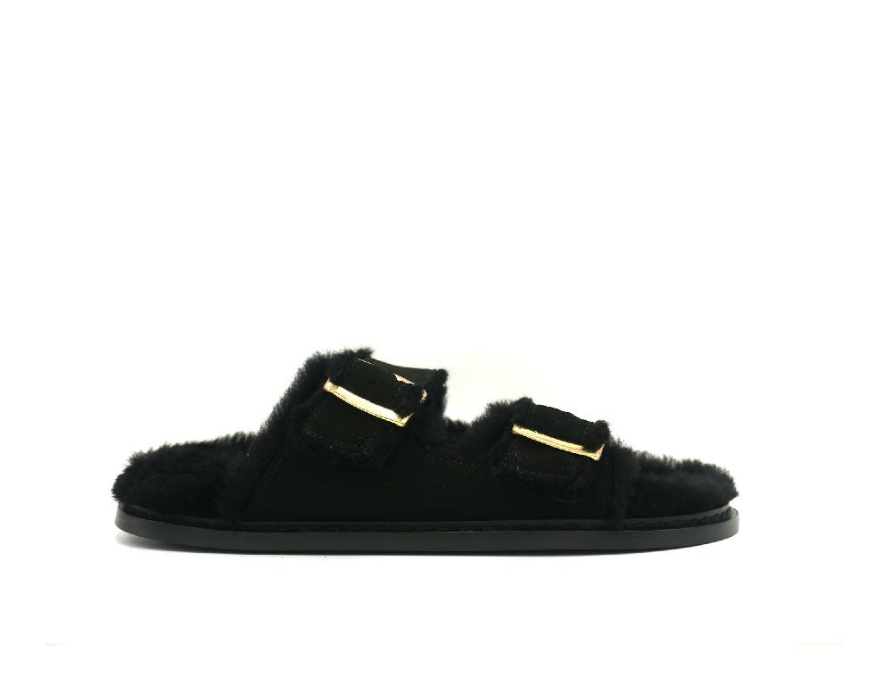 lanapo Follonica Suede nero con shearling nero