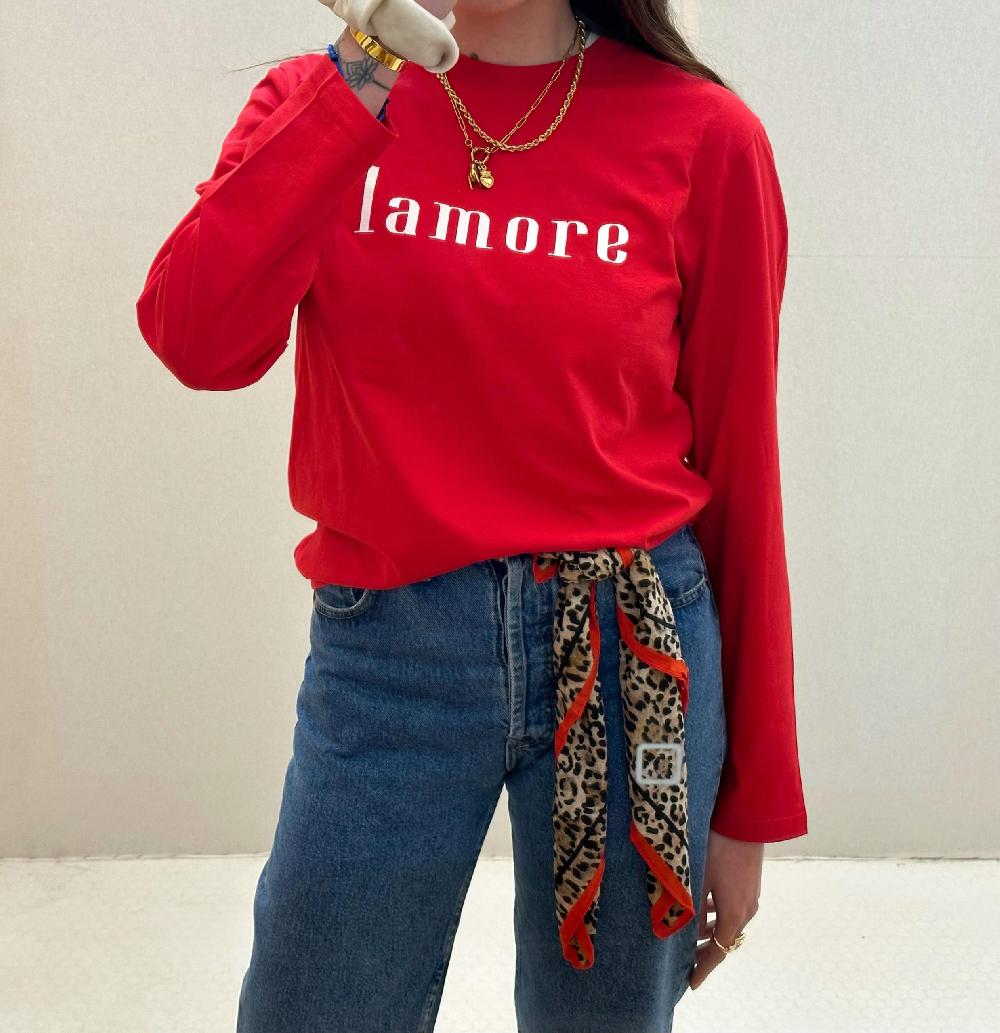 Lanapo Lamore Rossa Tshirt Manica Lunga