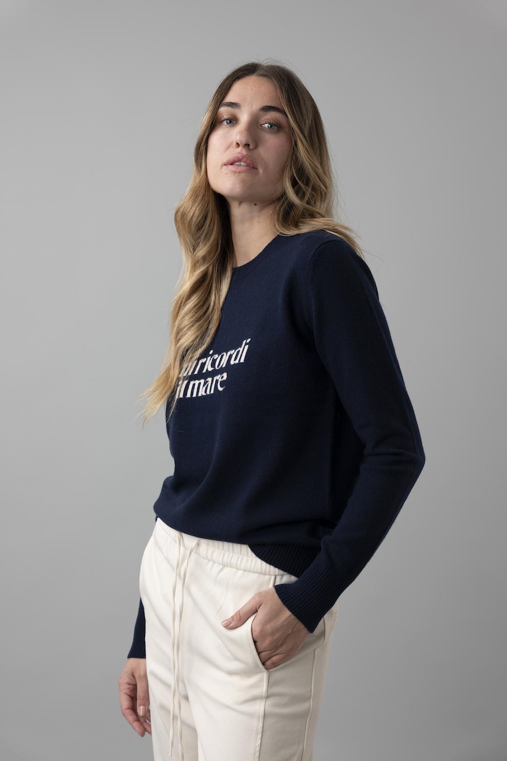 Lanapo Mi Ricordi Il Mare Pullover Blu