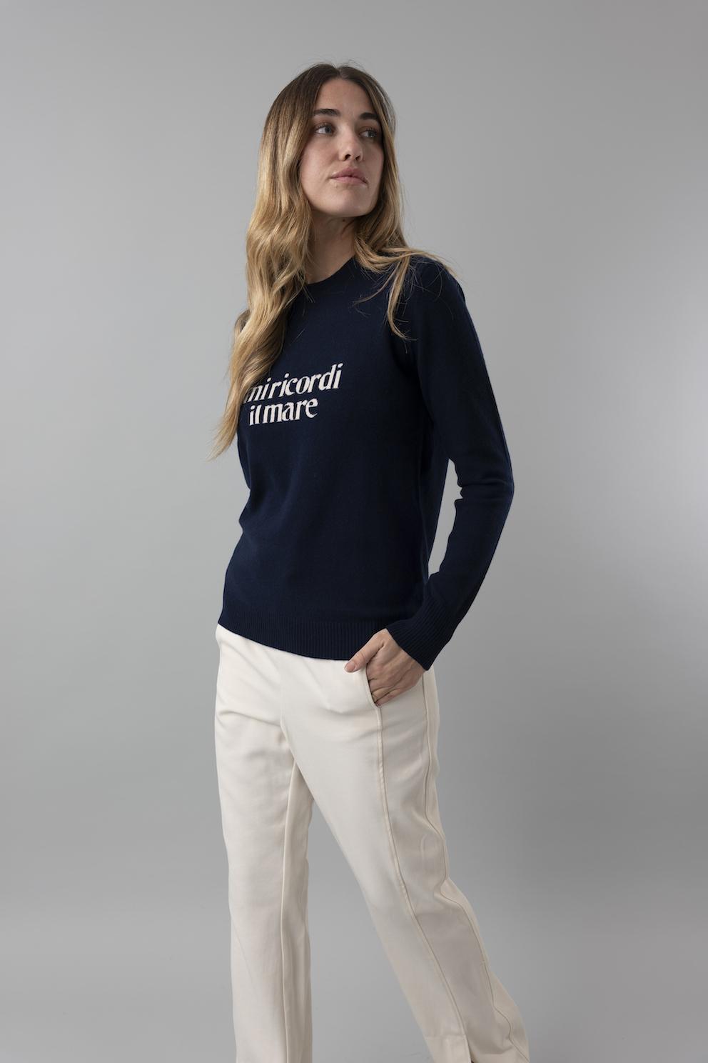 Lanapo Mi Ricordi Il Mare Pullover Blu