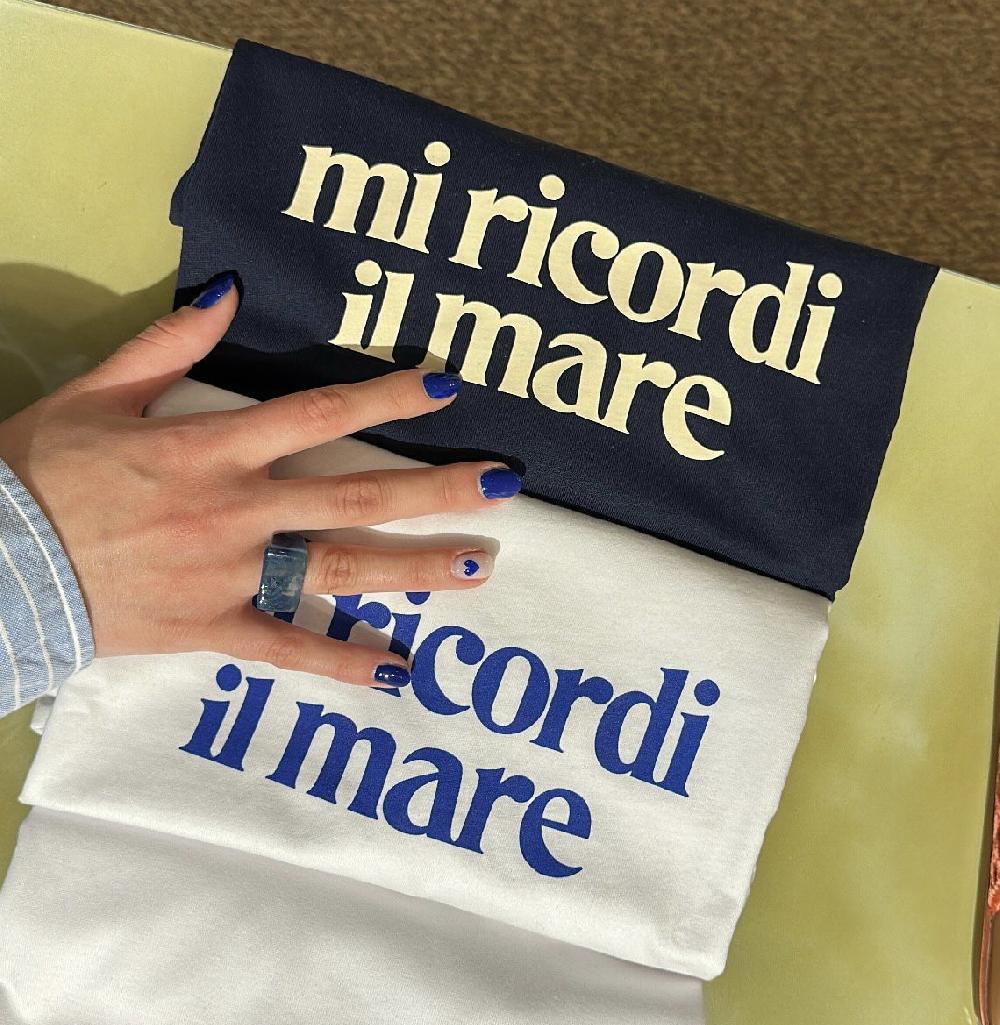 Lanapo Mi Ricordi Il Mare Tshirt Blu
