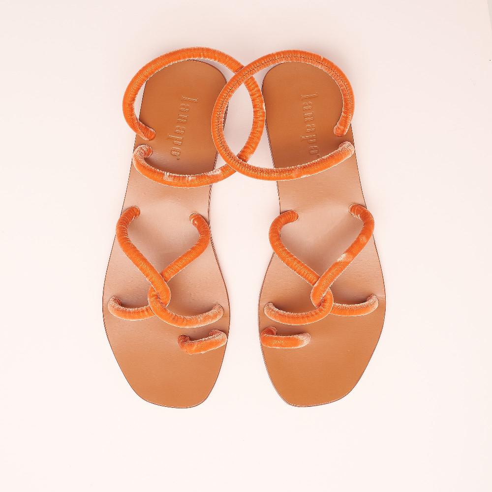 Lanapo Monterosso Tacco Velvet Arancio
