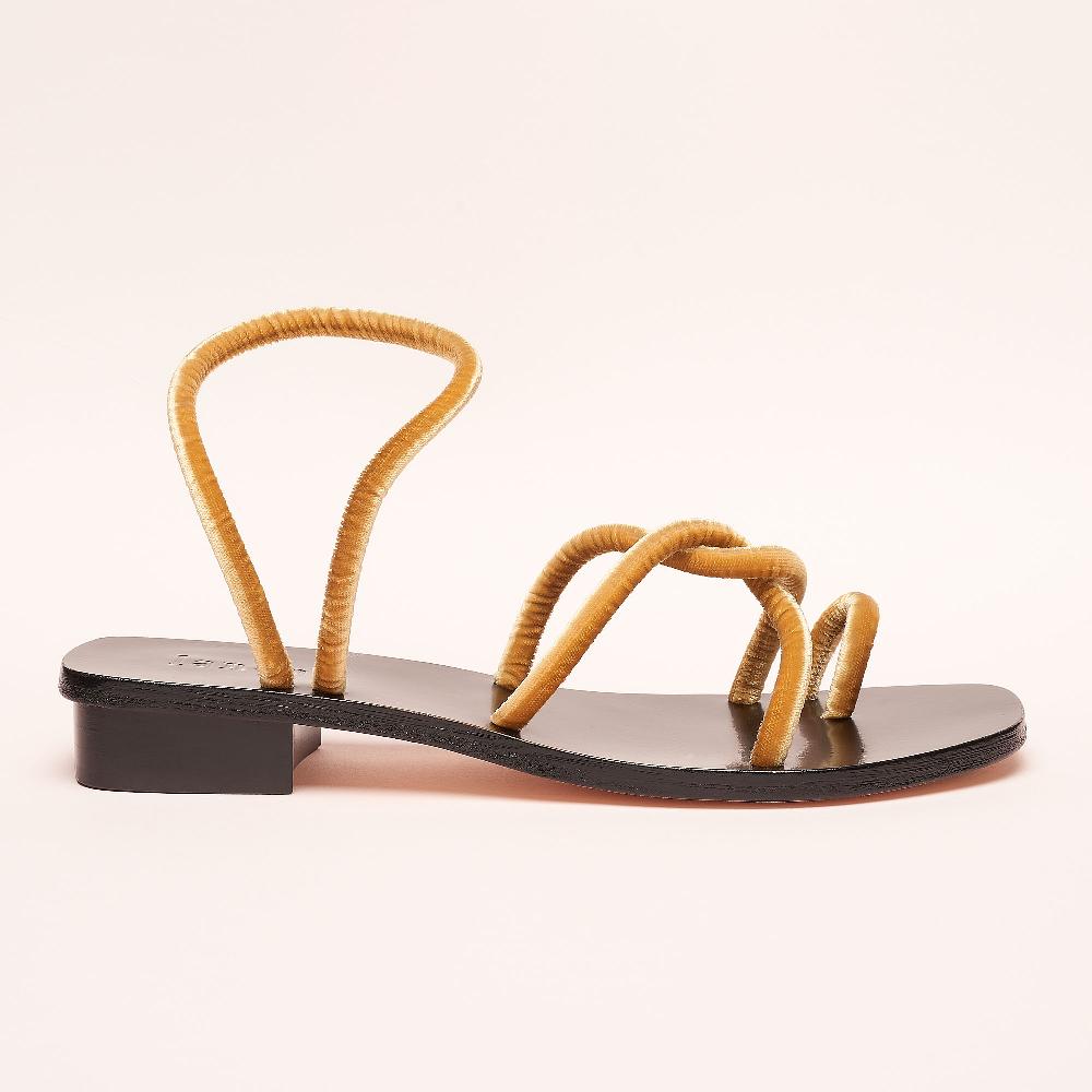 lanapo Monterosso Tacco Velvet Gold