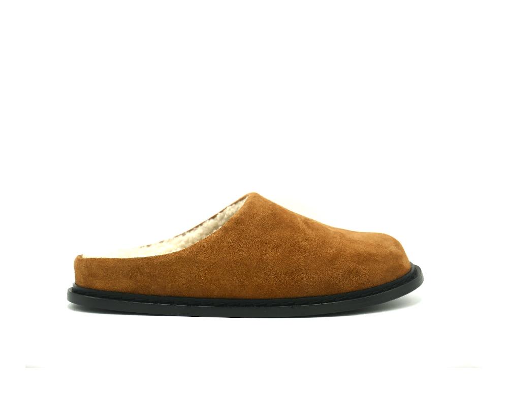 lanapo Sabot Marrone con shearling panna