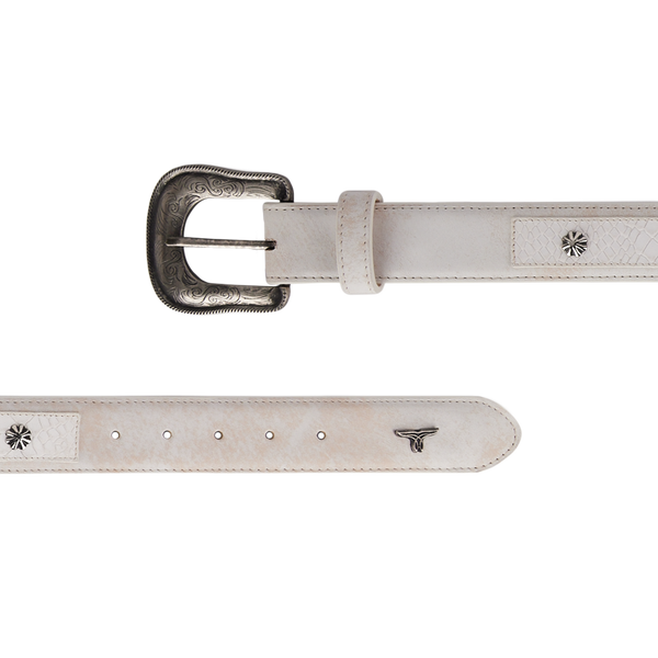 lane Boots 1.5 Overlay Showdown Belt With Conchos And Single Buckle - Ceramic Crackle