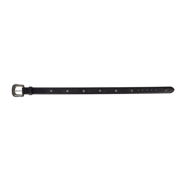 Lane Boots 1.5 Overlay Showdown Belt With Conchos And Single Buckle - Jet Black