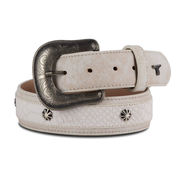 lane boots 1.5 Overlay Showdown Belt with Conchos and Single Buckle - Ceramic Crackle