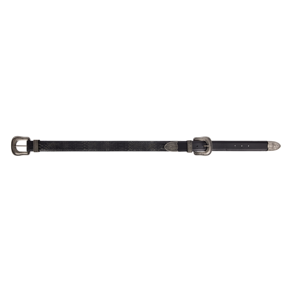 Lane Boots 1.5 Woven Belt With Double Buckle - Rattle Black
