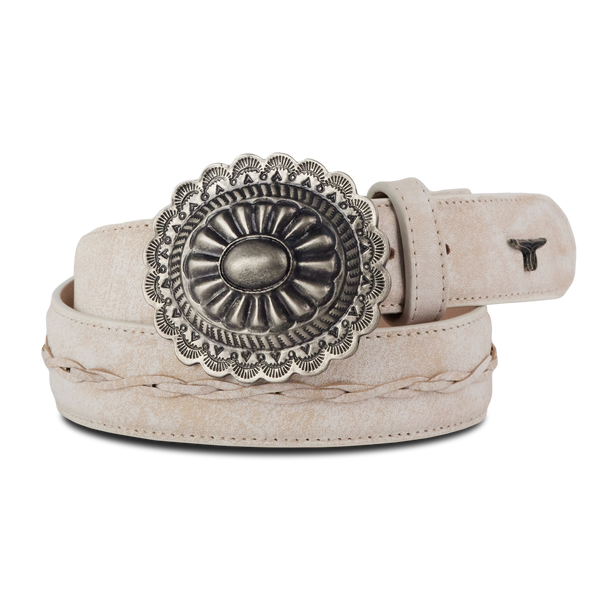 lane boots 1.5 Woven Braided Belt with Round Buckle - Ceramic Crackle