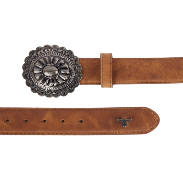 Lane Boots 1.5 Woven Braided Belt With Round Buckle - Desert Clay